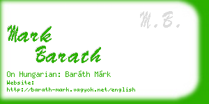 mark barath business card